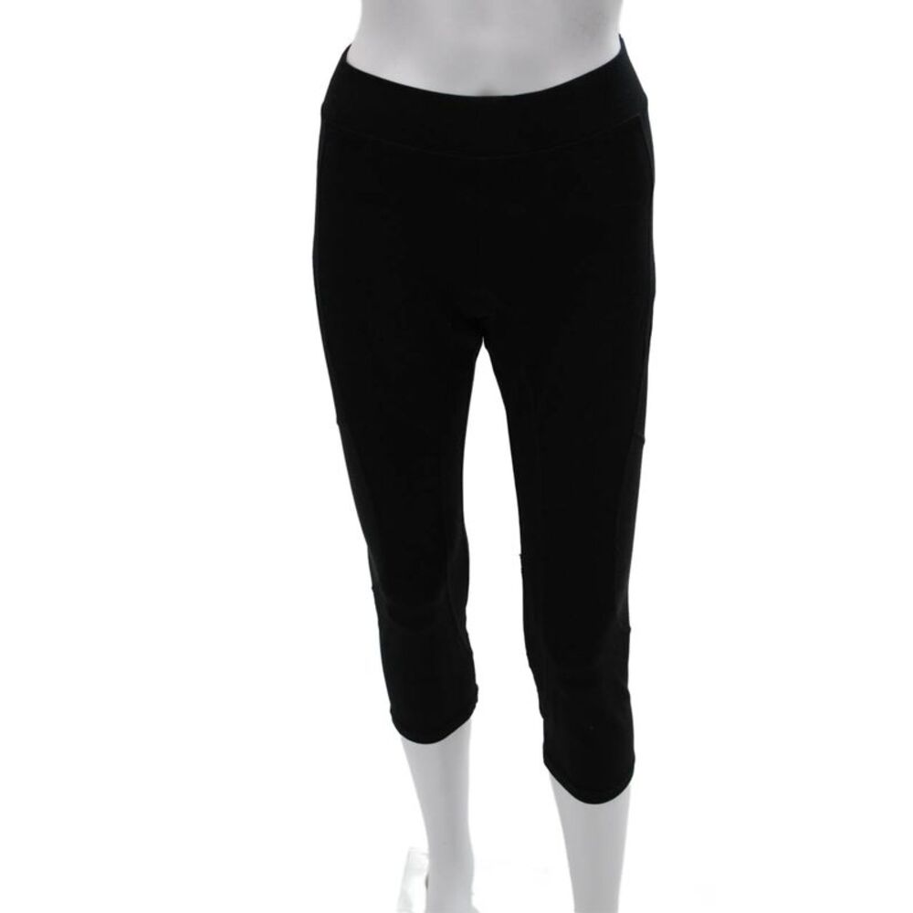 XCVI Women Capri Cropped Nylon Blend Black Leggings Size M
